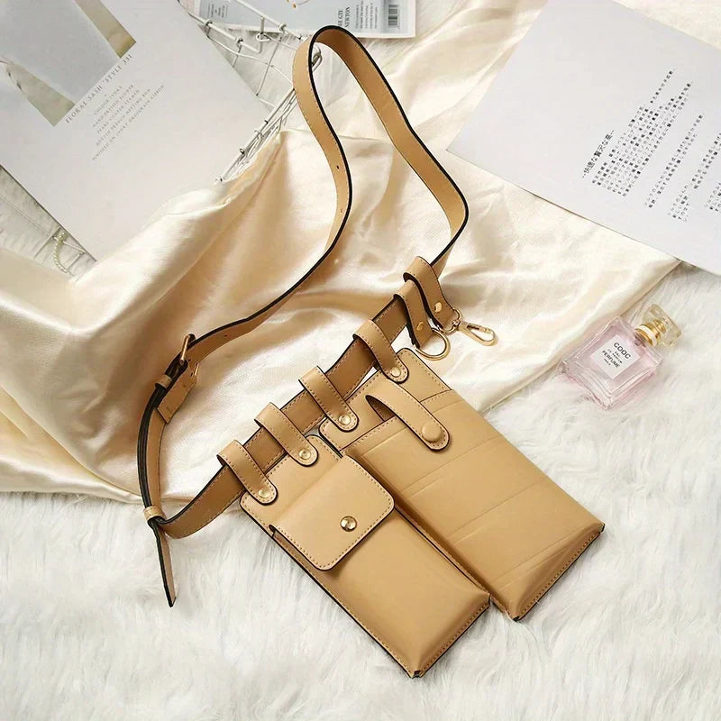 Isla | PU Leather Color Block Waist Bag
