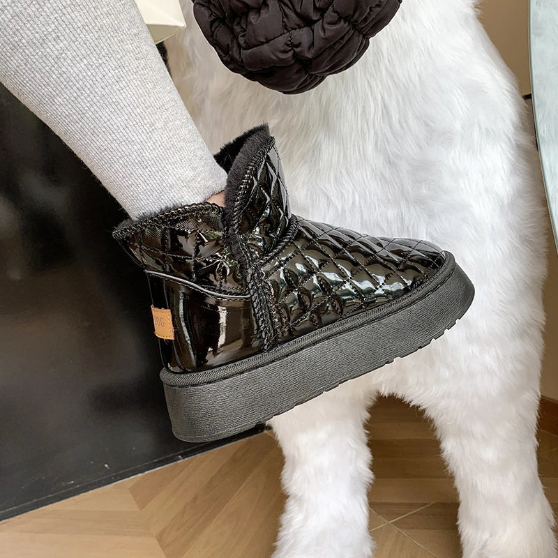 Women's waterproof chunky sole boots-5