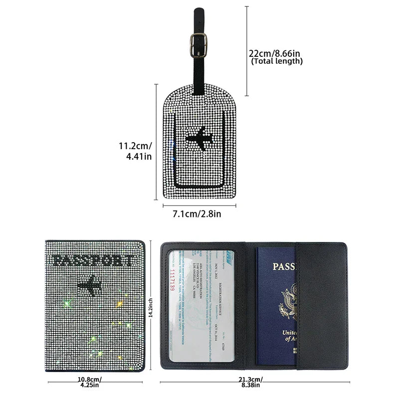 Lottie | Glittering Passport Holder & Luggage Tag Set