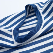 Striped knitting sweater for women with a classic design-5