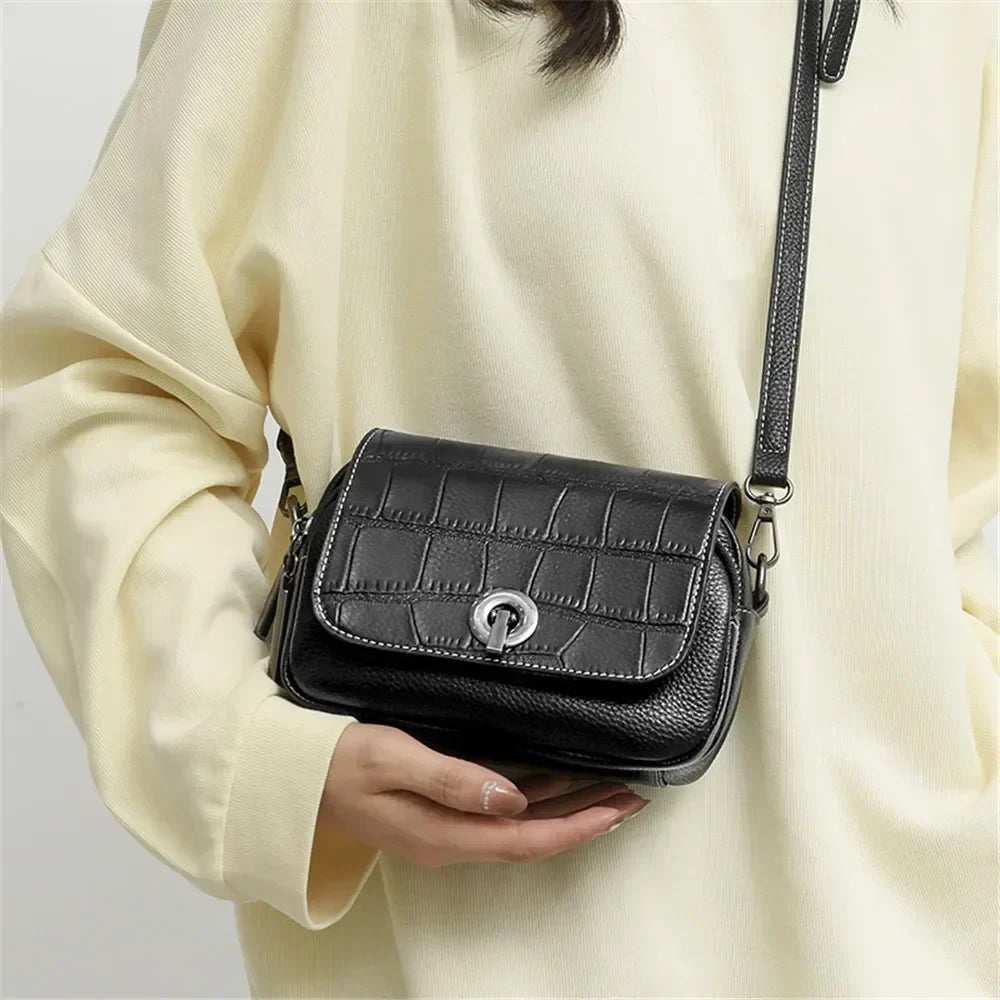 Nova | Croco-Pattern Leather Crossbody Mini Sling Bag