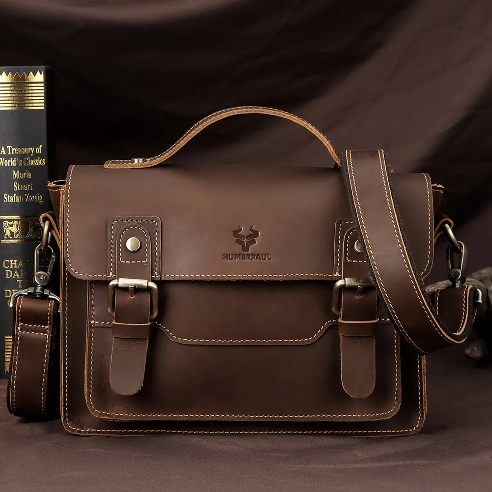 William | Vintage Crazy Horse Leather Crossbody Handbag