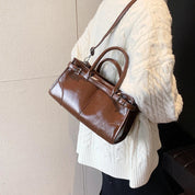 Clara | Large Retro Leather Shoulder Bag
