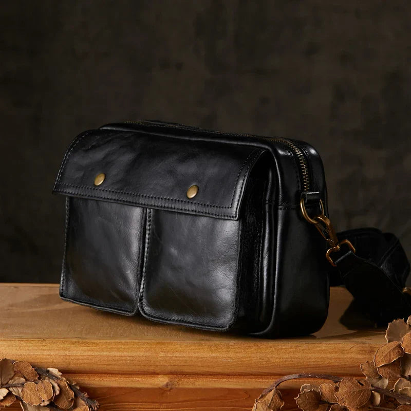 Elias | Men's Cowhide Leather Crossbody Travel Messenger Bag