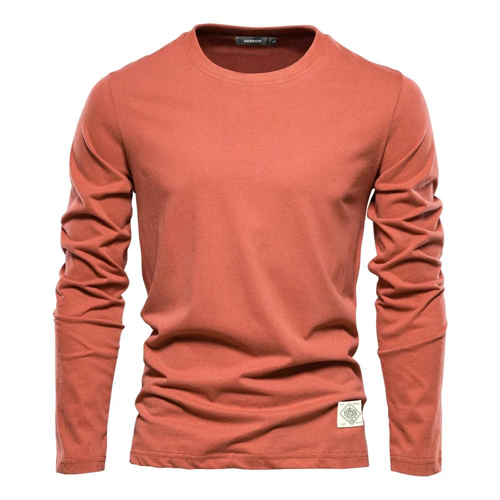 Long-sleeve casual crewneck tee for men-6