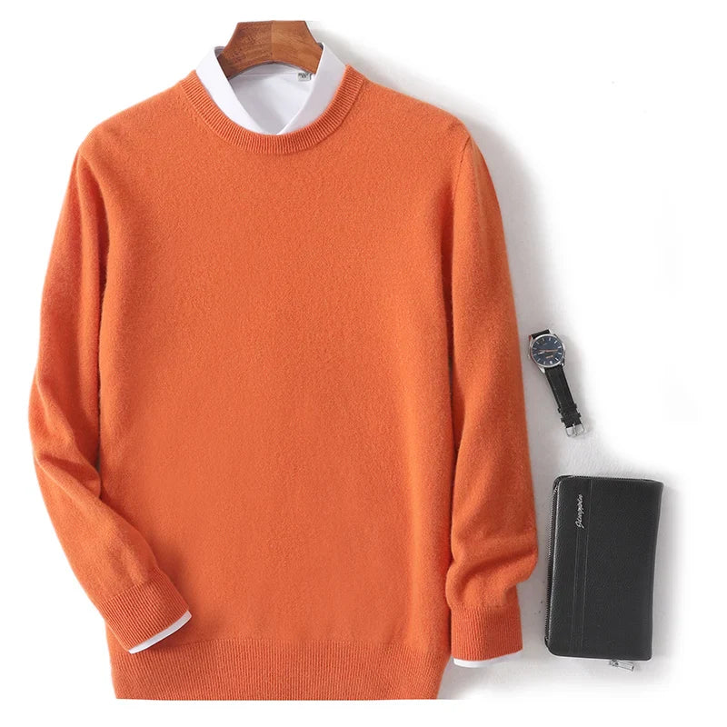 Men’s Crew Neck Sweater - Soft Knit - Wool Blend - Ribbed Cuffs & Hem - Regular Fit-2