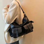 Ella | Large Capacity Punk Leather Shoulder Bag Motorcycle