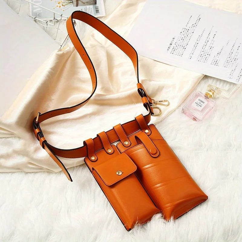 Isla | PU Leather Color Block Waist Bag