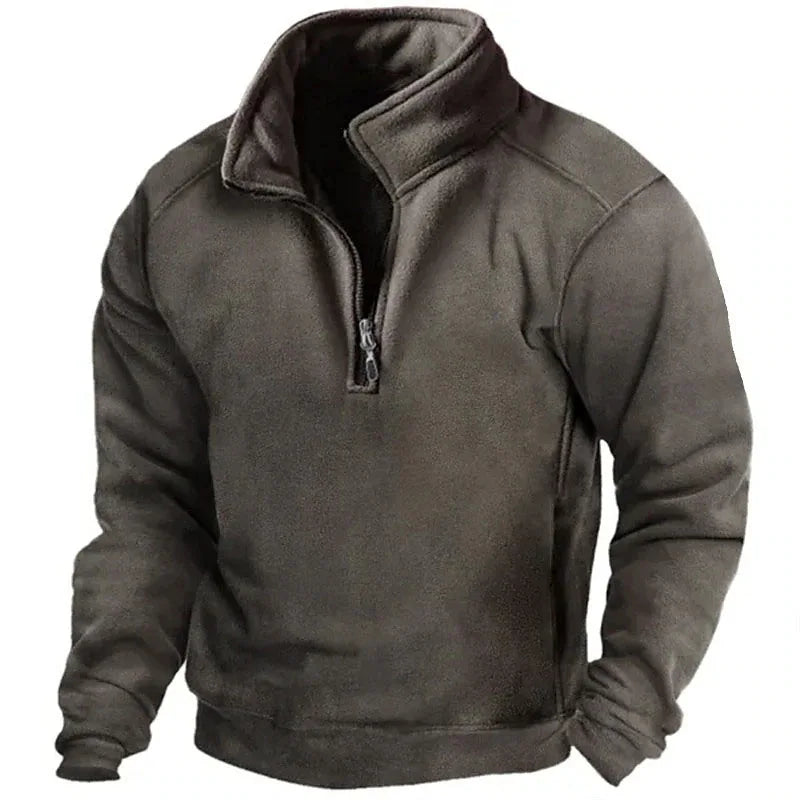 Men's casual half-zip sweatshirt with stand-up collar-1