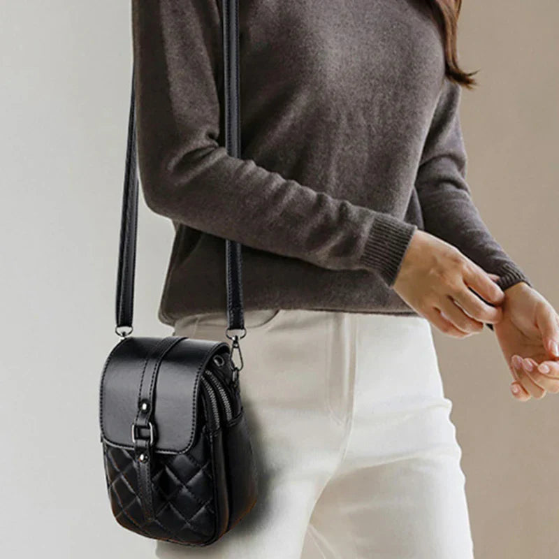 Bella | Women's Small Mini Argyle Quilted Crossbody Sling Bag