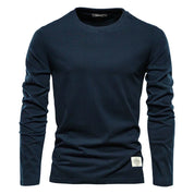 Long-sleeve casual crewneck tee for men-5