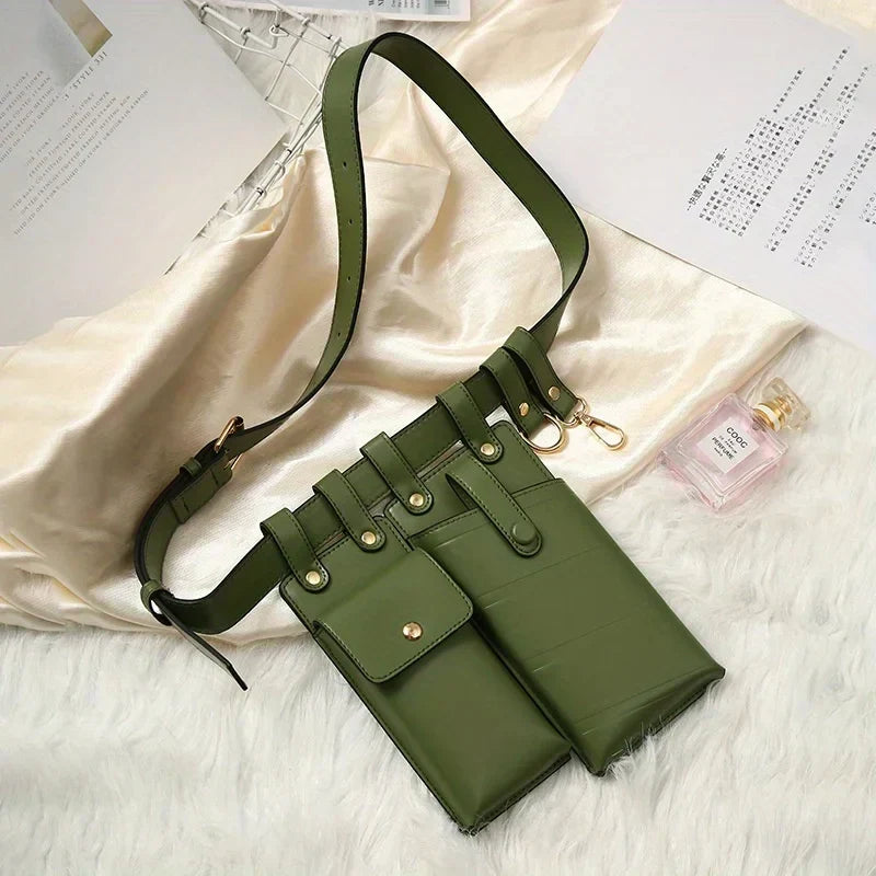Isla | PU Leather Color Block Waist Bag