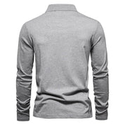 Men’s Long Sleeve Polo Shirt - Half Zip - Smart Casual - Structured Collar-3