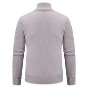 Men’s Knitted Cardigan - Wool Blend - Zip-Up High Neck - Tailored Fit - Ribbed Cuffs-6