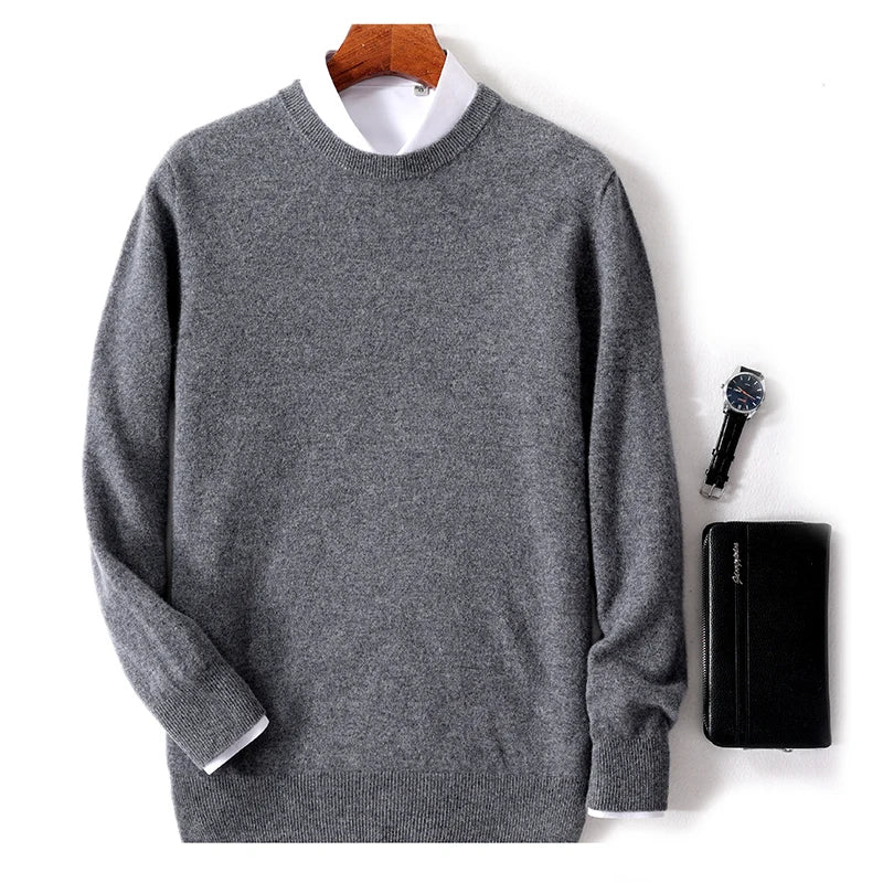 Men’s Crew Neck Sweater - Soft Knit - Wool Blend - Ribbed Cuffs & Hem - Regular Fit-5