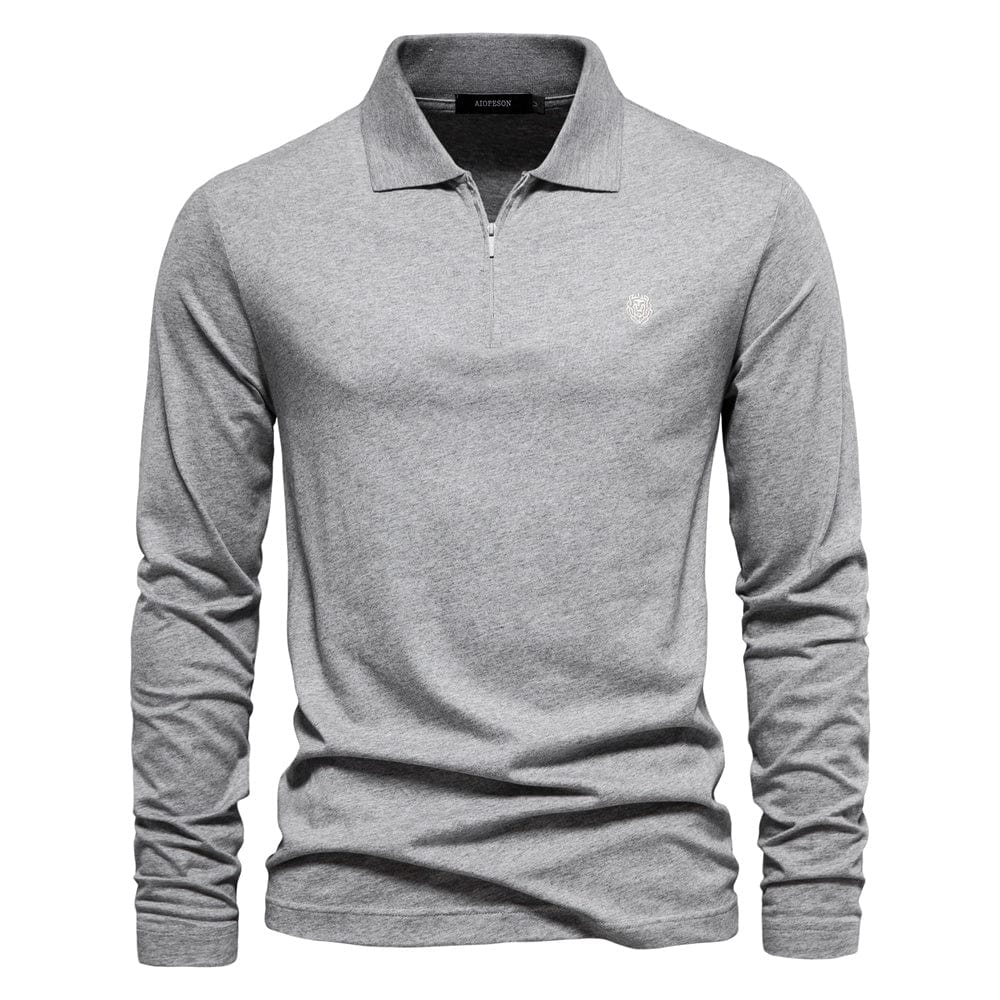 Men’s Long Sleeve Polo Shirt - Half Zip - Smart Casual - Structured Collar-2