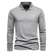Men’s Long Sleeve Polo Shirt - Half Zip - Smart Casual - Structured Collar-2