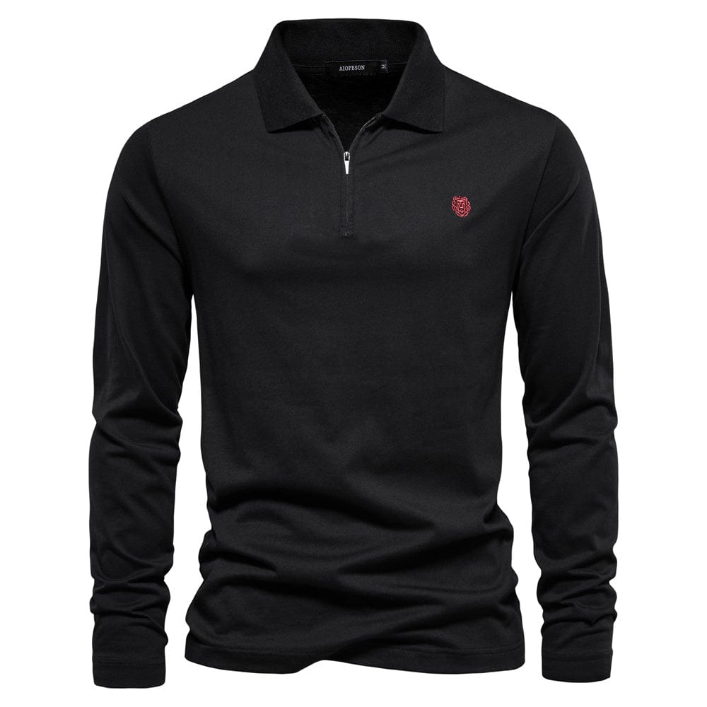 Men’s Long Sleeve Polo Shirt - Half Zip - Smart Casual - Structured Collar-4