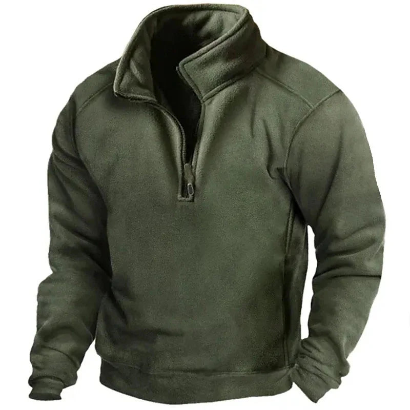 Men's casual half-zip sweatshirt with stand-up collar-2