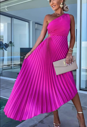 Halley | Chic Women's One Shoulder Midi Dress