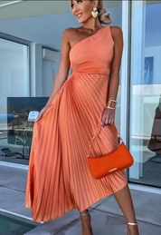 Halley | Chic Women's One Shoulder Midi Dress