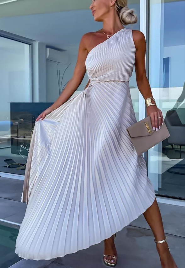 Halley | Chic Women's One Shoulder Midi Dress