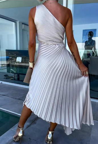 Halley | Chic Women's One Shoulder Midi Dress