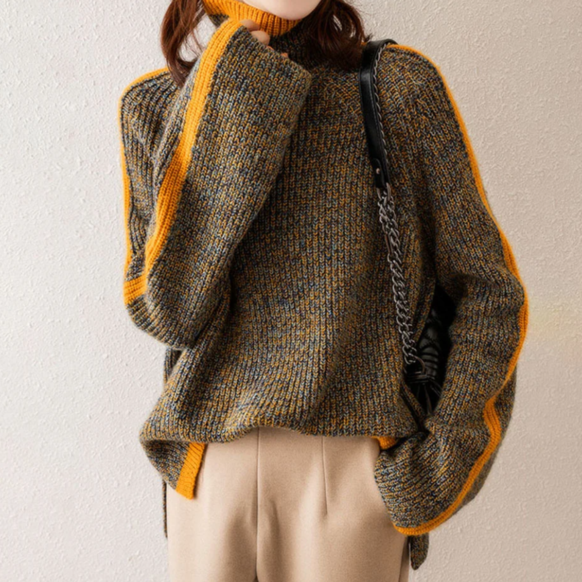 BRESEIS | Women's rope warm sweater | winter-2