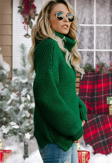 Thick turtleneck sweater for women-4