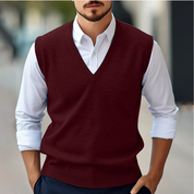 Sleeveless V-Neck Sweater | Lightweight Knitwear | Stretch Fit-3
