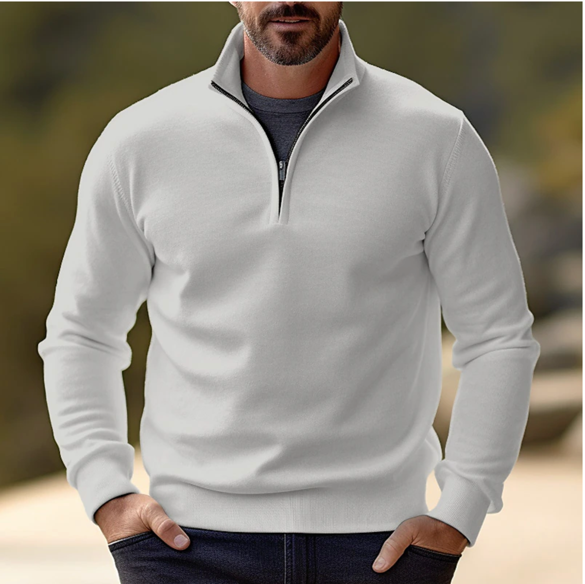 Casual Half-Zip Sweater | Soft Knit, Breathable, Ideal for Layering-4