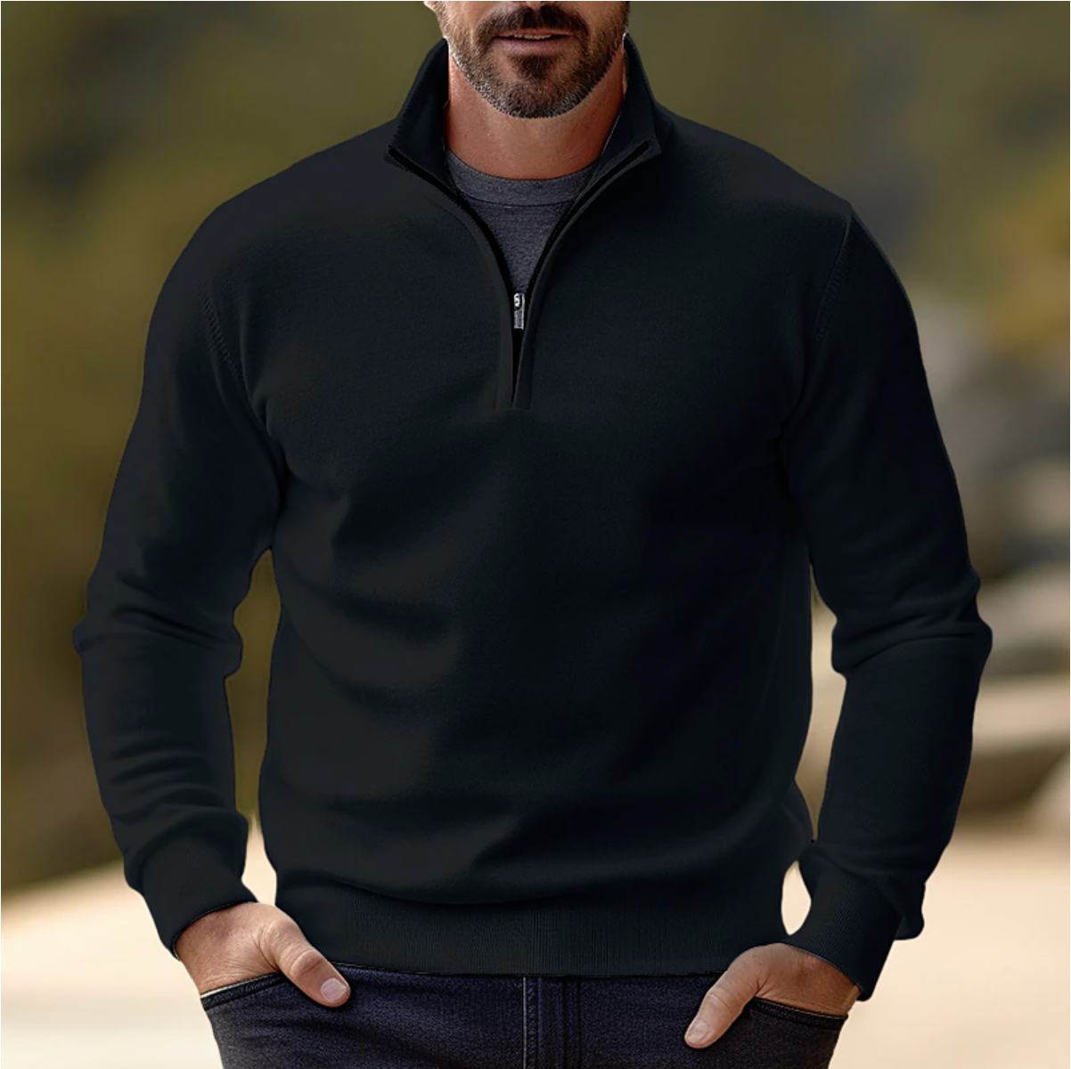 Casual Half-Zip Sweater | Soft Knit, Breathable, Ideal for Layering-3