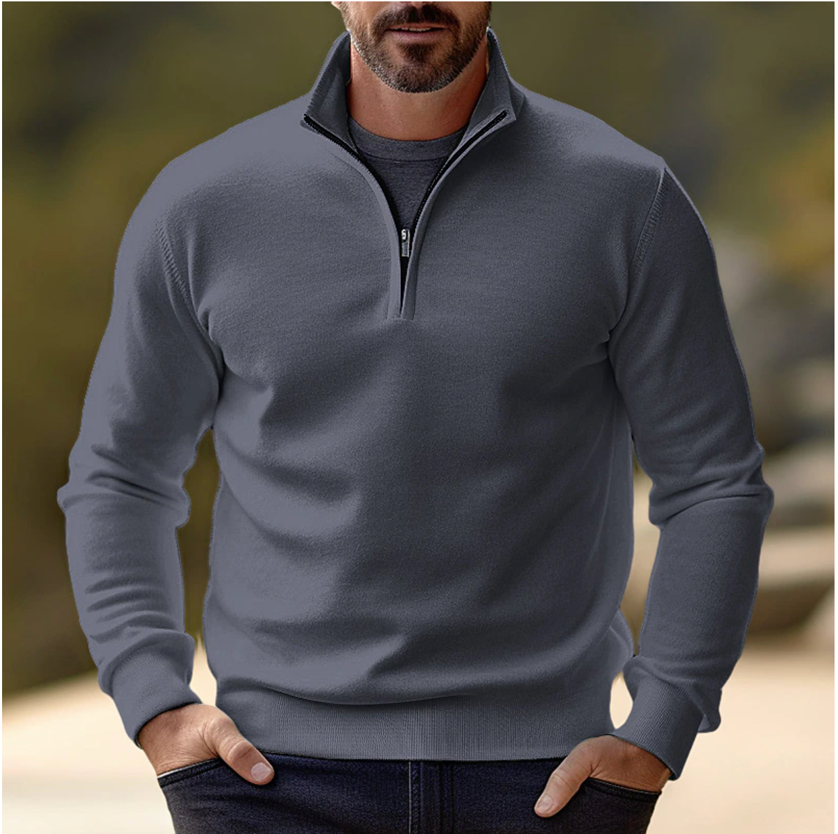 Casual Half-Zip Sweater | Soft Knit, Breathable, Ideal for Layering-2