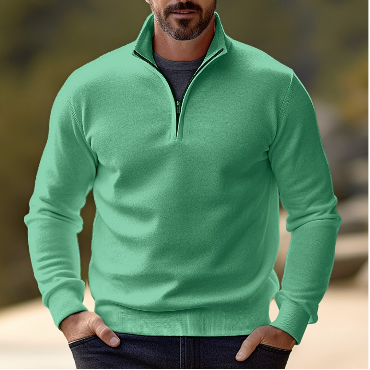 Casual Half-Zip Sweater | Soft Knit, Breathable, Ideal for Layering-5