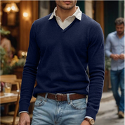 Rik | V-Neck Sweater in Soft Cotton Blend-4