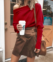 Sweater in seductive off-shoulder style for women-2