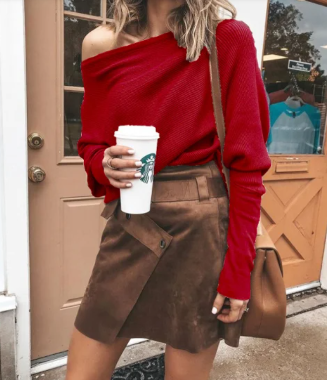 Sweater in seductive off-shoulder style for women-2