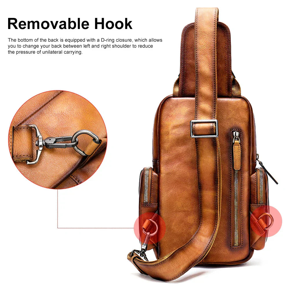 Liam | Vintage Cowhide Leather Shoulder Bag Travel Bag