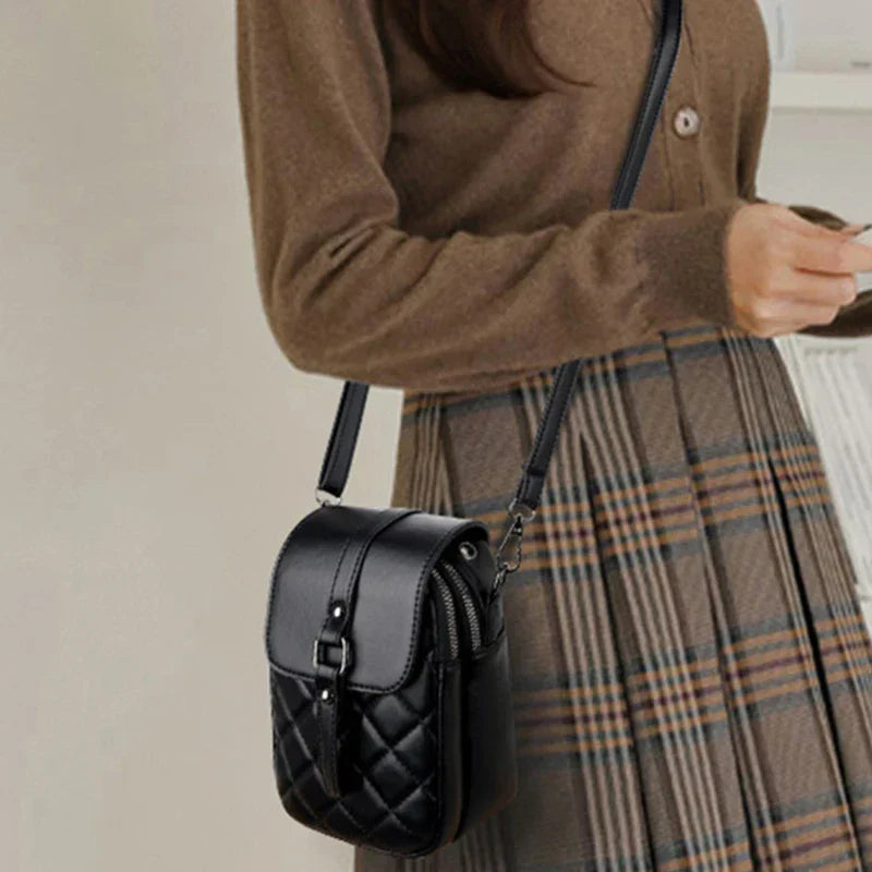 Bella | Women's Small Mini Argyle Quilted Crossbody Sling Bag