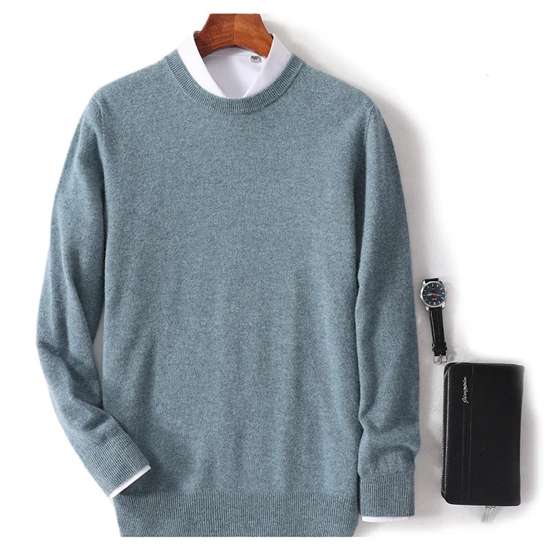 Men’s Crew Neck Sweater - Soft Knit - Wool Blend - Ribbed Cuffs & Hem - Regular Fit-6