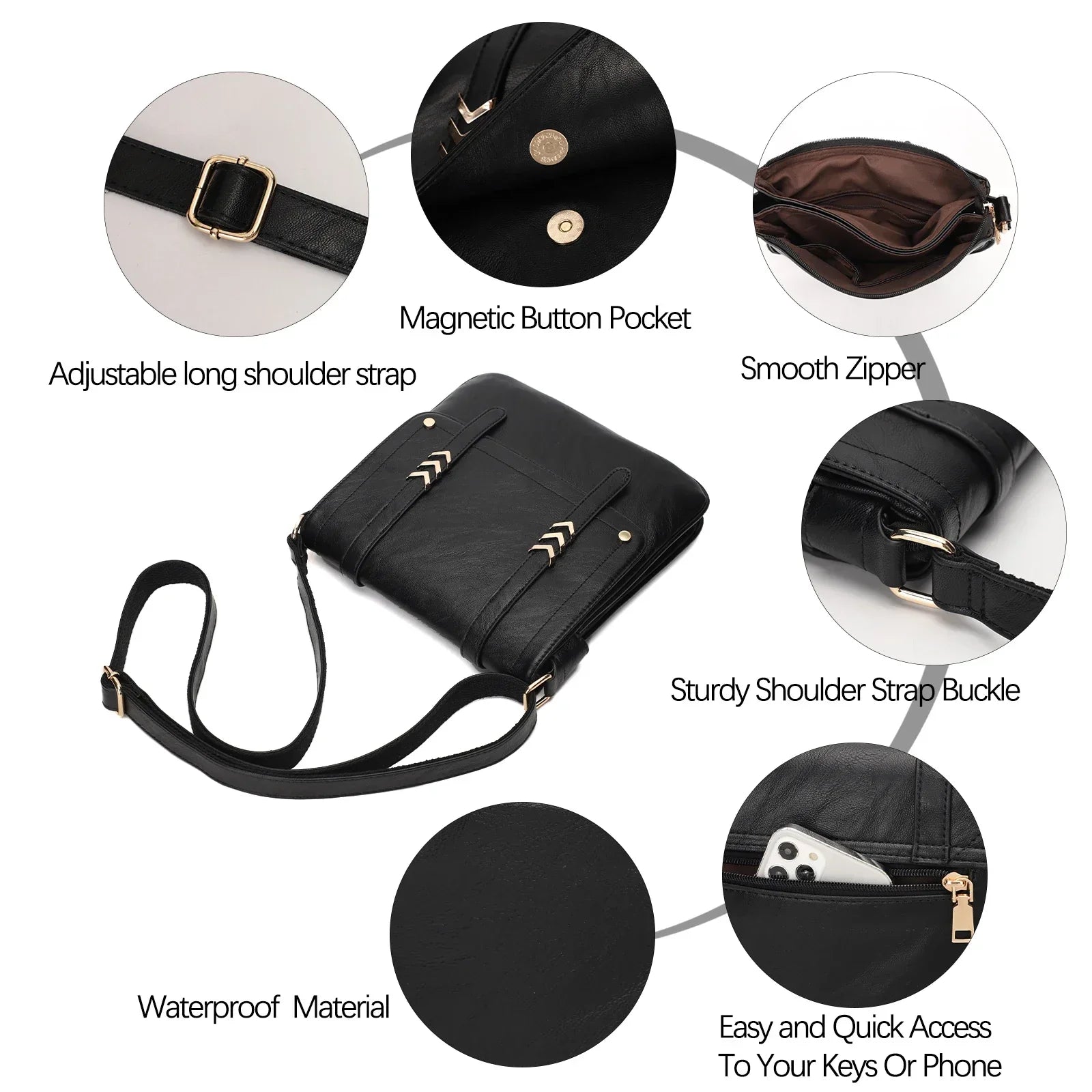 Lila | Double Pocket Crossbody Sling Bag