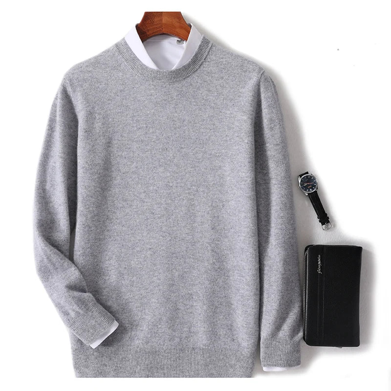 Men’s Crew Neck Sweater - Soft Knit - Wool Blend - Ribbed Cuffs & Hem - Regular Fit-4