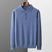 Men’s Polo Sweater – Merino Wool – Standard Fit – Button Placket – Ribbed Trim-4