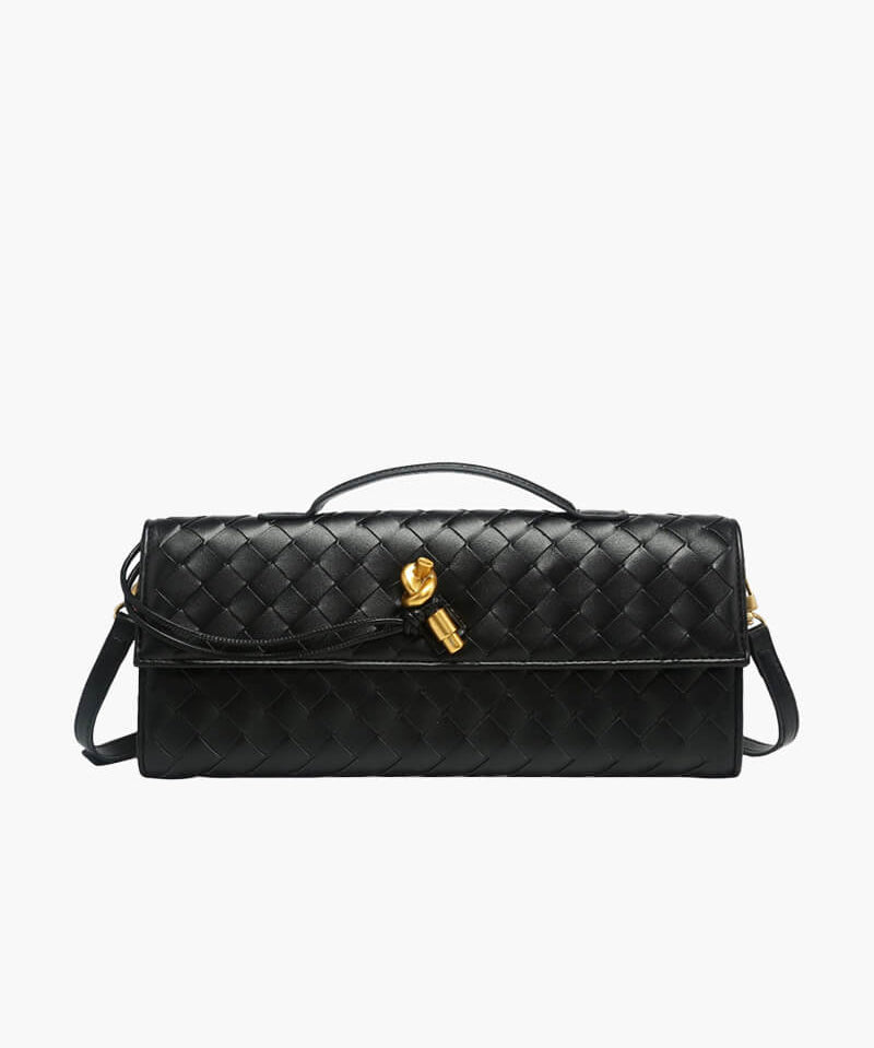 Arviel | Luxe Woven Handbag with Gold Closure