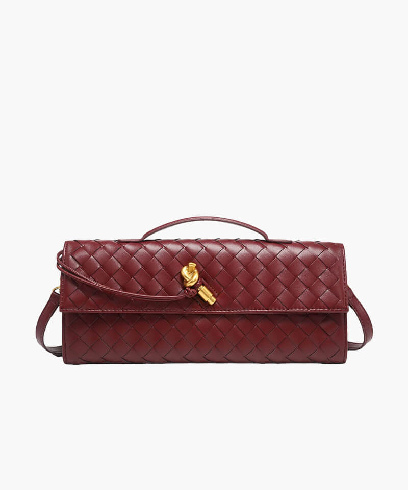 Arviel | Luxe Woven Handbag with Gold Closure