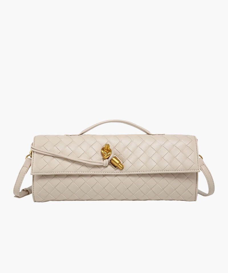 Arviel | Luxe Woven Handbag with Gold Closure