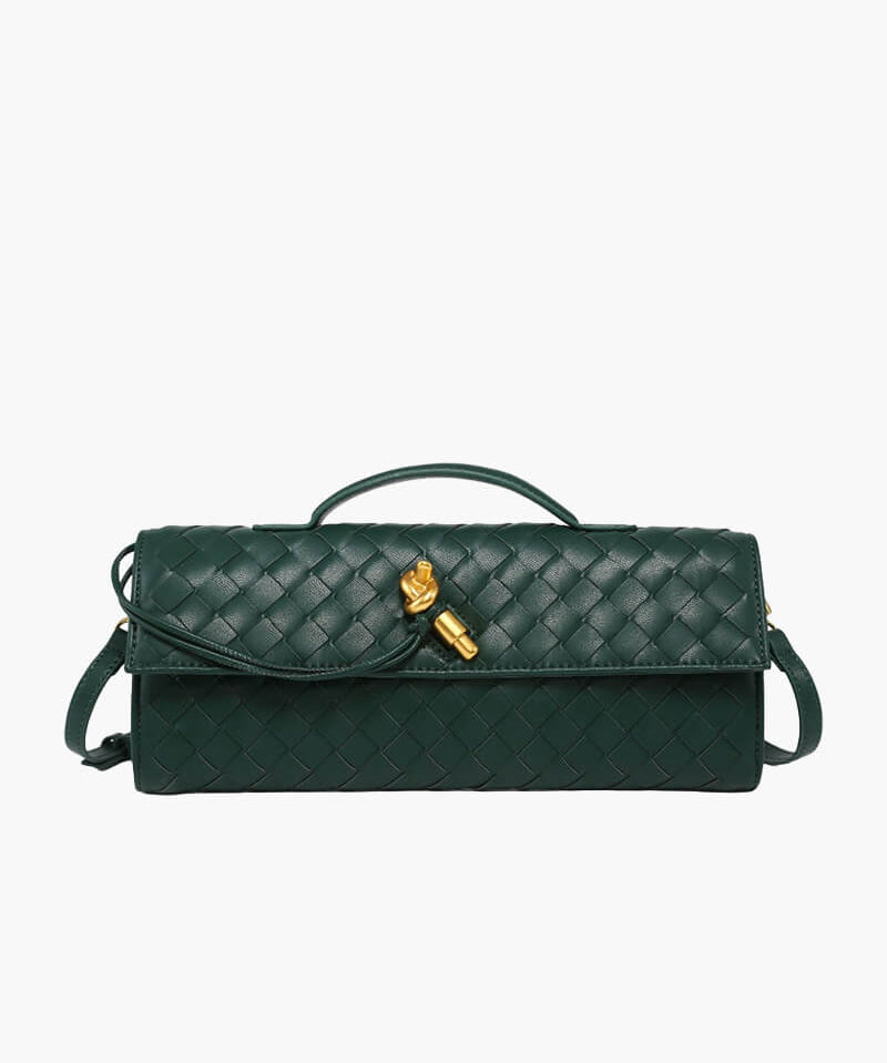 Arviel | Luxe Woven Handbag with Gold Closure
