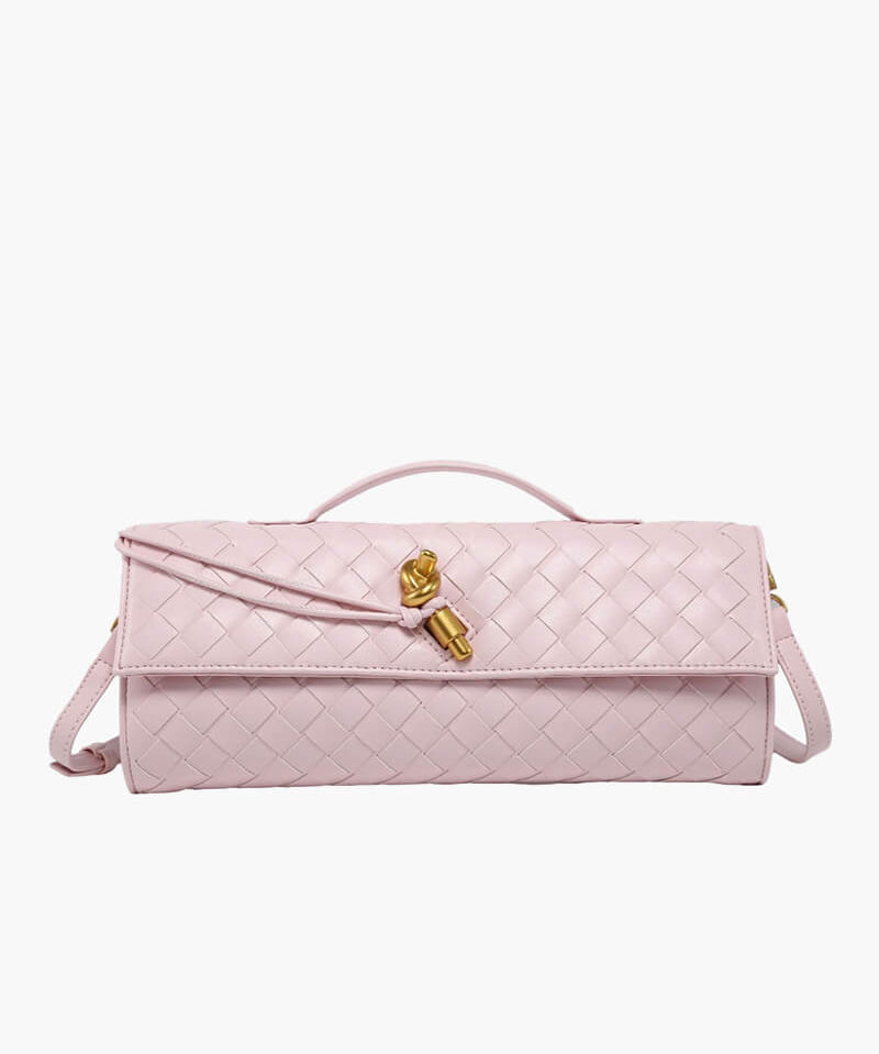 Arviel | Luxe Woven Handbag with Gold Closure