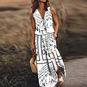NATALIA | Fashionable Letter Print Sleeveless Dress