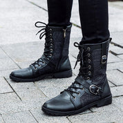 Men's lace-up boots with buckle closure-4